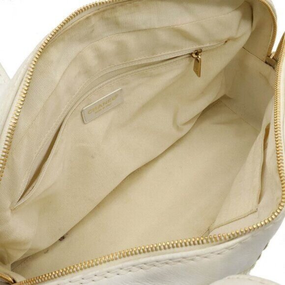 Authentic CHANEL CC Wild Stitch Vintage Quilted Bowler Hand Bag Tote Lambskin - Picture 4 of 11